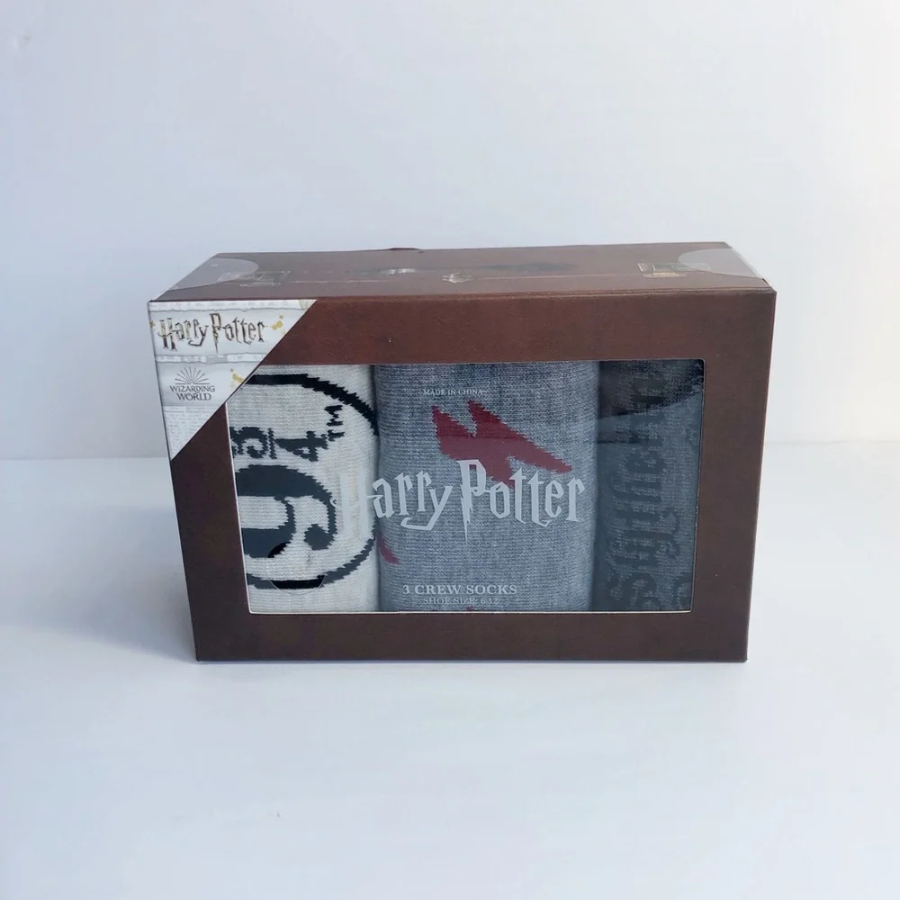 Harry Potter Wizarding World 3 Crew Socks Box Set